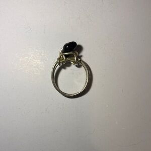 Elegant Silver and Black Stone Ring